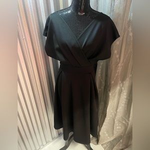 NWT Boohoo black wrap Style dress